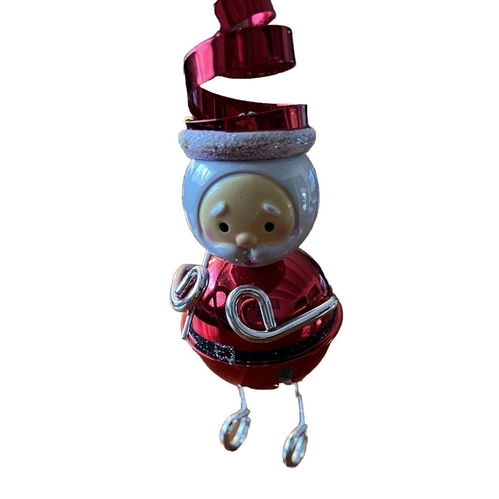 Metallic Red Jingle Bells Santa Claus with Silvertone Golf Club Christmas